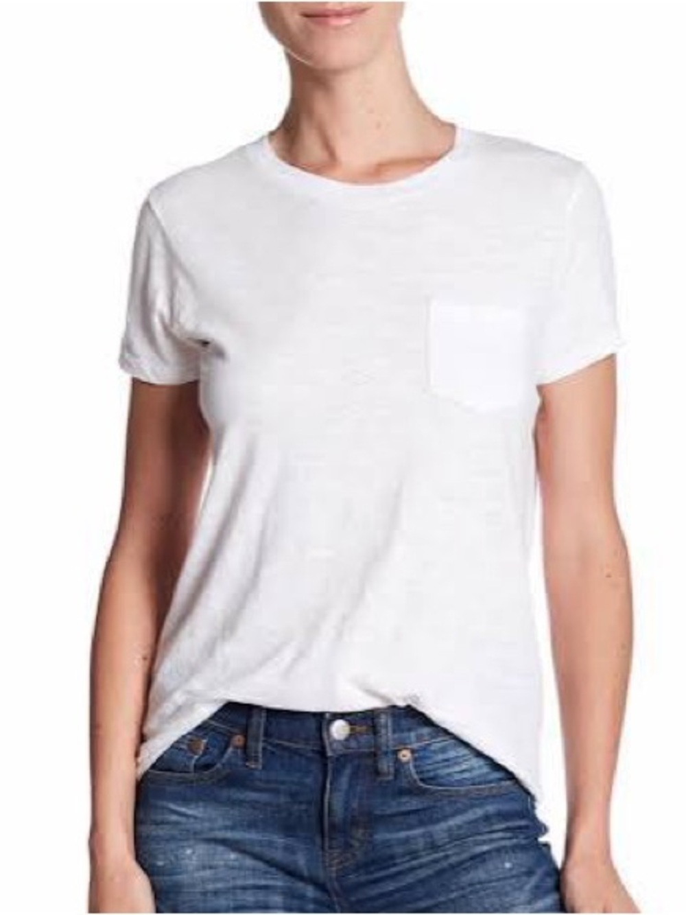 Madewell White Crewneck Pocket Tee S